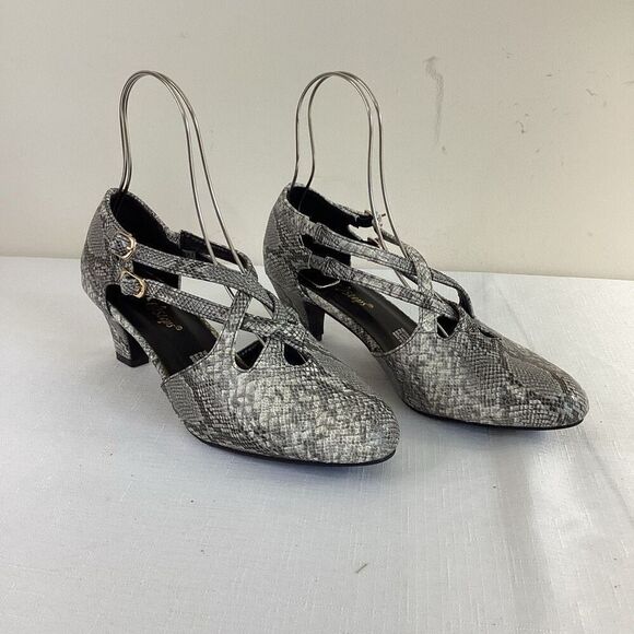 Angel Steps Closed Toe Mock Animal Pattern Short Heel Pump Size 8 NWOT - Picture 1 of 9